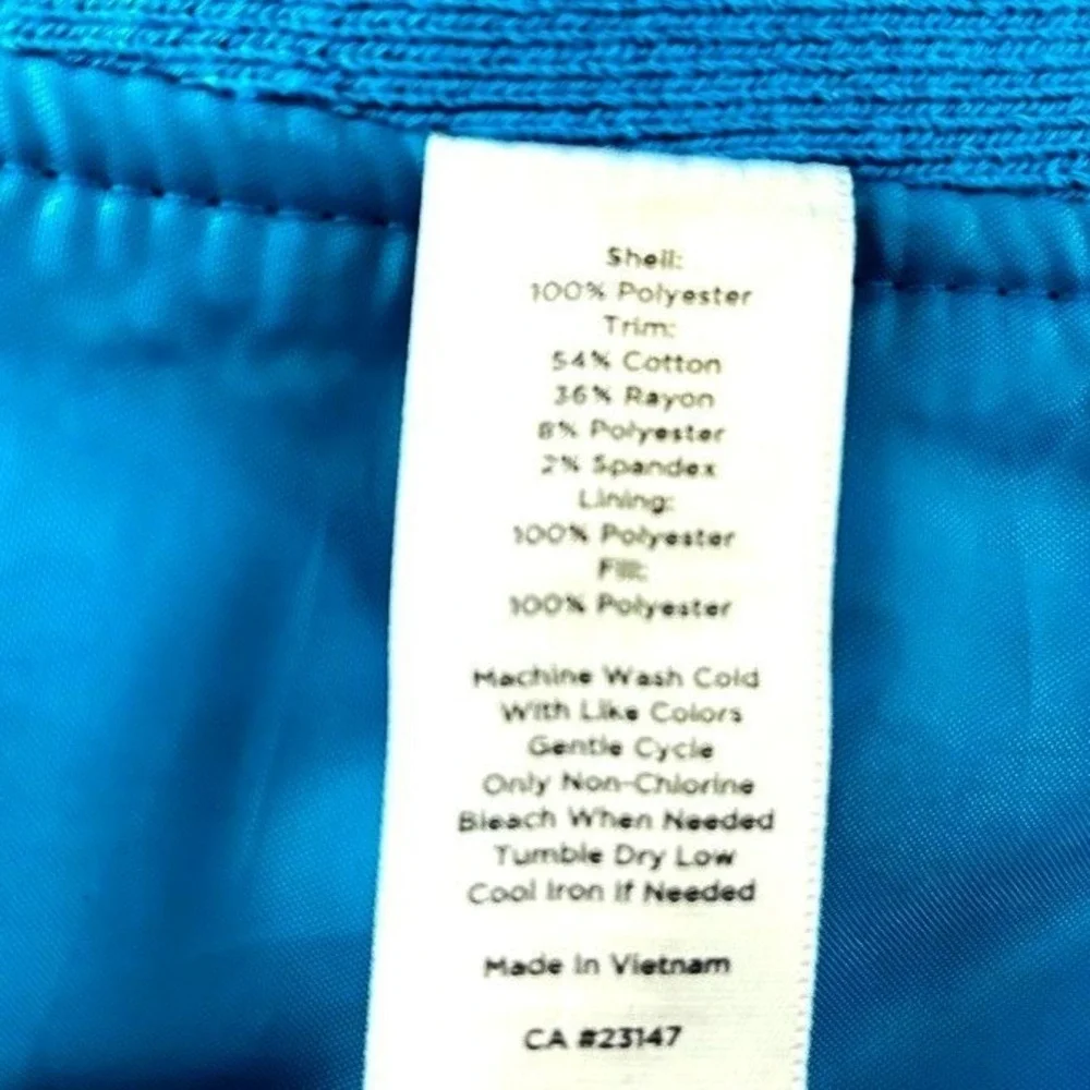 Talbots Turquoise Quilted Vest Knit Side Panels Sz 2X Preppy Casual Sporty Chic